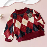 Maxbell Toddlers Sweater Soft Comfortable Washable Pullover Sweater Top for Baby Kids Red
