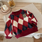 Maxbell Toddlers Sweater Soft Comfortable Washable Pullover Sweater Top for Baby Kids Red