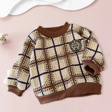 Maxbell Toddlers Sweater Soft Comfortable Washable Pullover Sweater Top for Baby Kids Light Brown