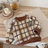 Maxbell Toddlers Sweater Soft Comfortable Washable Pullover Sweater Top for Baby Kids Light Brown