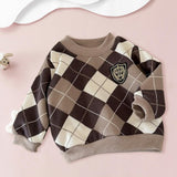 Maxbell Toddlers Sweater Soft Comfortable Washable Pullover Sweater Top for Baby Kids Dark Brown