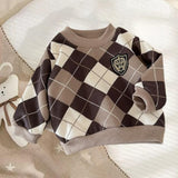 Maxbell Toddlers Sweater Soft Comfortable Washable Pullover Sweater Top for Baby Kids Dark Brown