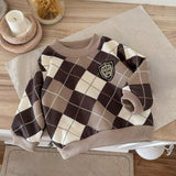 Maxbell Toddlers Sweater Soft Comfortable Washable Pullover Sweater Top for Baby Kids Dark Brown