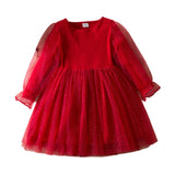 Maxbell Girls Christmas Red Dress Decoration for Role Playing Party Supplies Festive 4 Years