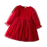 Maxbell Girls Christmas Red Dress Decoration for Role Playing Party Supplies Festive 4 Years