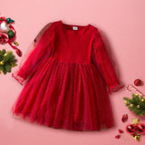 Maxbell Girls Christmas Red Dress Decoration for Role Playing Party Supplies Festive 4 Years