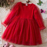 Maxbell Girls Christmas Red Dress Decoration for Role Playing Party Supplies Festive 4 Years