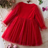 Maxbell Girls Christmas Red Dress Decoration for Role Playing Party Supplies Festive 4 Years