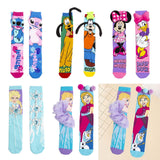 Maxbell 1 Pair Knee Socks Cartoon Pattern Socks Novelty Festival Long Socks for Kids Style A
