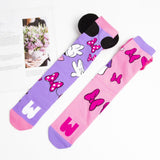 Maxbell 1 Pair Knee Socks Cartoon Pattern Socks Novelty Festival Long Socks for Kids Style C