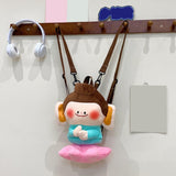 Maxbell Cute Plush Lotus Flower Buddha Backpack Shoulder Bag for Student Women Teens