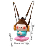 Maxbell Cute Plush Lotus Flower Buddha Backpack Shoulder Bag for Student Women Teens