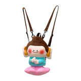 Maxbell Cute Plush Lotus Flower Buddha Backpack Shoulder Bag for Student Women Teens