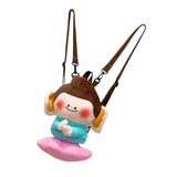 Maxbell Cute Plush Lotus Flower Buddha Backpack Shoulder Bag for Student Women Teens