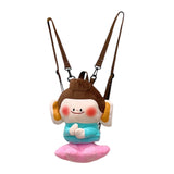 Maxbell Cute Plush Lotus Flower Buddha Backpack Shoulder Bag for Student Women Teens