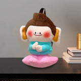 Maxbell Cute Plush Lotus Flower Buddha Backpack Shoulder Bag for Student Women Teens