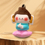 Maxbell Cute Plush Lotus Flower Buddha Backpack Shoulder Bag for Student Women Teens