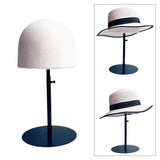 Maxbell Hat Display Stand Metal Hat Rack for Cabinet Office Wig Styling Practice Black