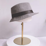 Maxbell Hat Display Stand Metal Hat Rack for Cabinet Office Wig Styling Practice Gold