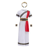 Maxbell Children Roman Costumes Set Robe Stage Cosplay Belt Historical Theme Outfits 120