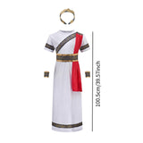 Maxbell Children Roman Costumes Set Robe Stage Cosplay Belt Historical Theme Outfits 120