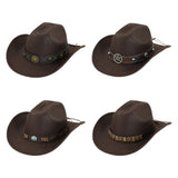 Maxbell Western Cowboy Hat for Women Men Fedora Hat for Outdoor Performance Carnival Style A