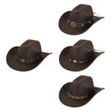 Maxbell Western Cowboy Hat for Women Men Fedora Hat for Outdoor Performance Carnival Style A
