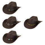 Maxbell Western Cowboy Hat for Women Men Fedora Hat for Outdoor Performance Carnival Style A