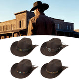Maxbell Western Cowboy Hat for Women Men Fedora Hat for Outdoor Performance Carnival Style A