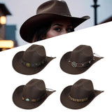 Maxbell Western Cowboy Hat for Women Men Fedora Hat for Outdoor Performance Carnival Style A