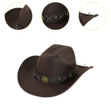 Maxbell Western Cowboy Hat for Women Men Fedora Hat for Outdoor Performance Carnival Style A