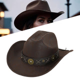 Maxbell Western Cowboy Hat for Women Men Fedora Hat for Outdoor Performance Carnival Style A