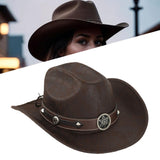 Maxbell Western Cowboy Hat for Women Men Fedora Hat for Outdoor Performance Carnival Style B