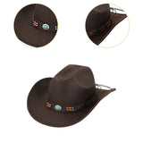 Maxbell Western Cowboy Hat for Women Men Fedora Hat for Outdoor Performance Carnival Style C