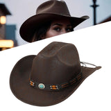 Maxbell Western Cowboy Hat for Women Men Fedora Hat for Outdoor Performance Carnival Style C