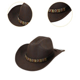Maxbell Western Cowboy Hat for Women Men Fedora Hat for Outdoor Performance Carnival Style D