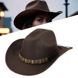 Maxbell Western Cowboy Hat for Women Men Fedora Hat for Outdoor Performance Carnival Style D