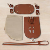 Maxbell PU Leather Bag Making Kit DIY Crochet Bag Set for Crossbody Handbag Supplies Brown