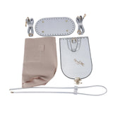 Maxbell Handmade PU Leather Bag Making Kit Shoulder Strap with Hardware Accessory Silver