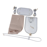 Maxbell Handmade PU Leather Bag Making Kit Shoulder Strap with Hardware Accessory Silver