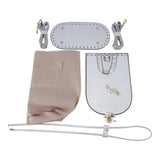Maxbell Handmade PU Leather Bag Making Kit Shoulder Strap with Hardware Accessory Silver