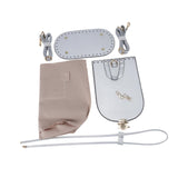 Maxbell Handmade PU Leather Bag Making Kit Shoulder Strap with Hardware Accessory Silver
