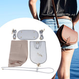 Maxbell Handmade PU Leather Bag Making Kit Shoulder Strap with Hardware Accessory Silver
