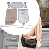 Maxbell Handmade PU Leather Bag Making Kit Shoulder Strap with Hardware Accessory Silver