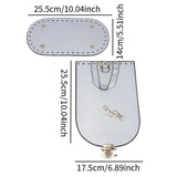 Maxbell Handmade PU Leather Bag Making Kit Shoulder Strap with Hardware Accessory Silver