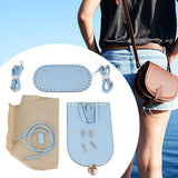 Maxbell Handmade PU Leather Bag Making Kit Shoulder Strap with Hardware Accessory Blue