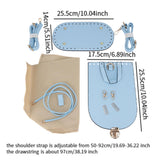 Maxbell Handmade PU Leather Bag Making Kit Shoulder Strap with Hardware Accessory Blue