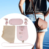 Maxbell Handmade PU Leather Bag Making Kit Shoulder Strap with Hardware Accessory Pink