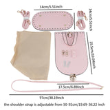 Maxbell Handmade PU Leather Bag Making Kit Shoulder Strap with Hardware Accessory Pink