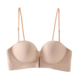 Maxbell Front Closure Bra Women Nonslip Wireless Bra for Daily Work Commuting Travel L